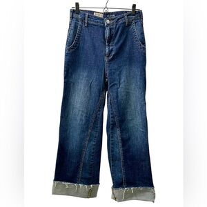 Pilcro Lonnie Cuffed High Rise Cropped Straight Leg Jeans